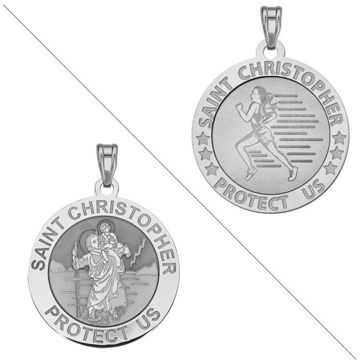Women's Track & Field - Saint Christopher Doubledside Sports Religious Medal
