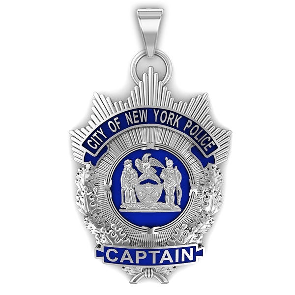 Personalized Police Badge Necklace or Charm - Shape 9