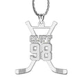 Personalized Hockey Sticks Pendant with Name and Number