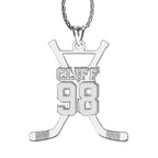 Personalized Hockey Sticks Pendant with Name and Number