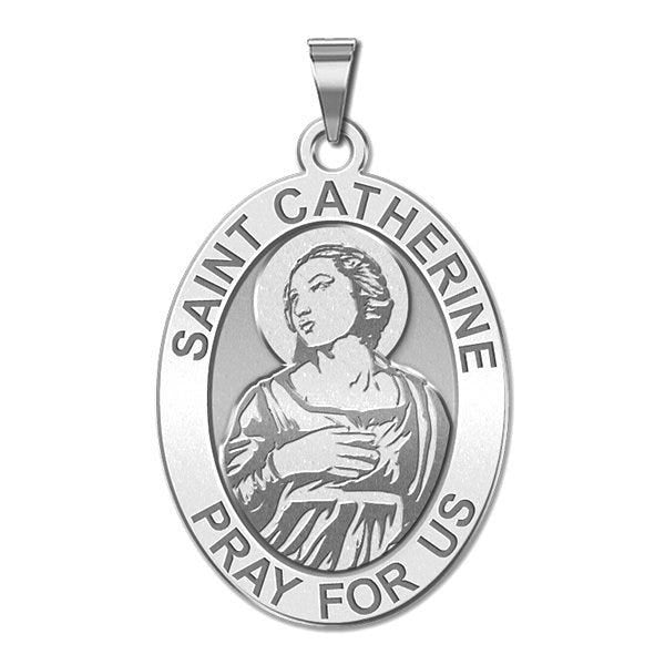 Saint Catherine Of Alexandria Oval Religious Medal