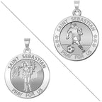 Female Soccer - Saint Sebastian Doubledside Sports Religious Medal