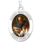 Saint Matthew Oval Religious Medal "Color