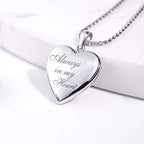 14K White Gold Always In My Heart Photo Locket