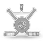 Hockey Puck and Sticks Pendant with Name & Number