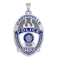 Personalized Texas Oval Police Badge with Your Rank, Dept. and Number