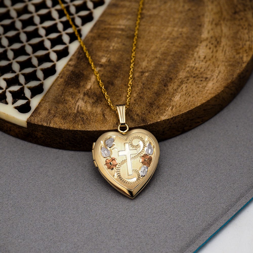 Cross Heart Photo Locket