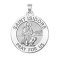 Saint Isidore Round Religious Medal
