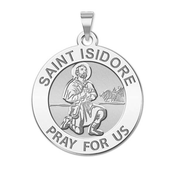 Saint Isidore Round Religious Medal