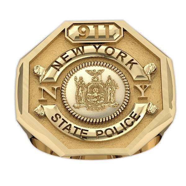 Personalized State Trooper Badge Ring with Number & Department
