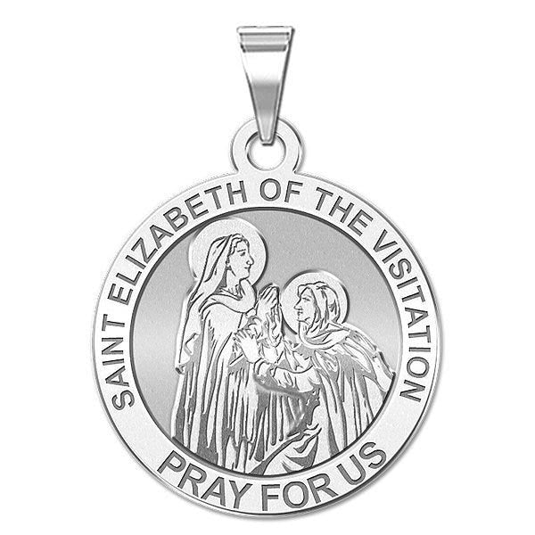 Saint Elizabeth Of The Visitation Religious Round Medal