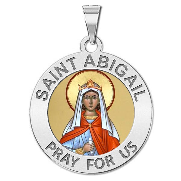 Saint Abigail Religious Round Color Medal