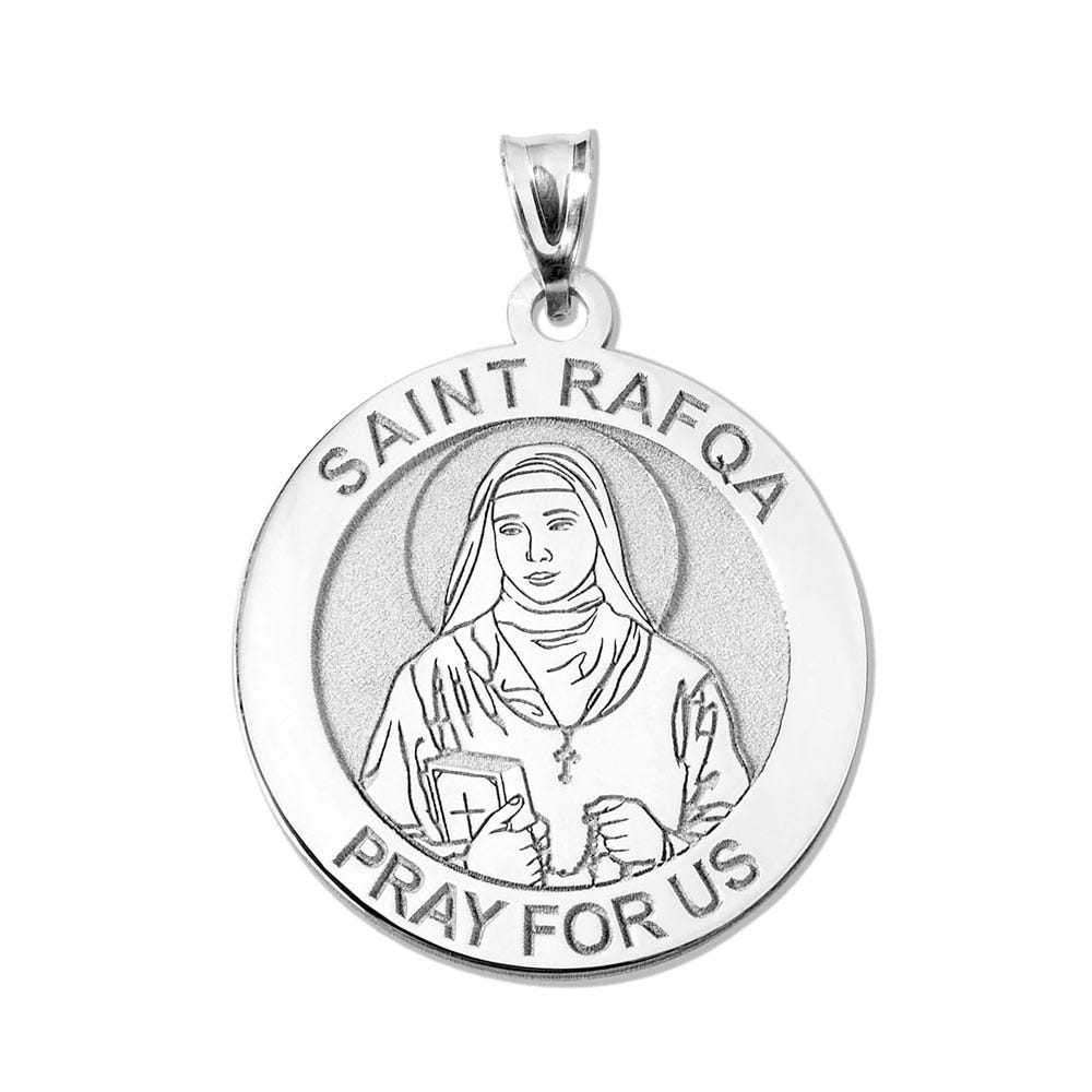 Saint Rafqa Round Religious Medal