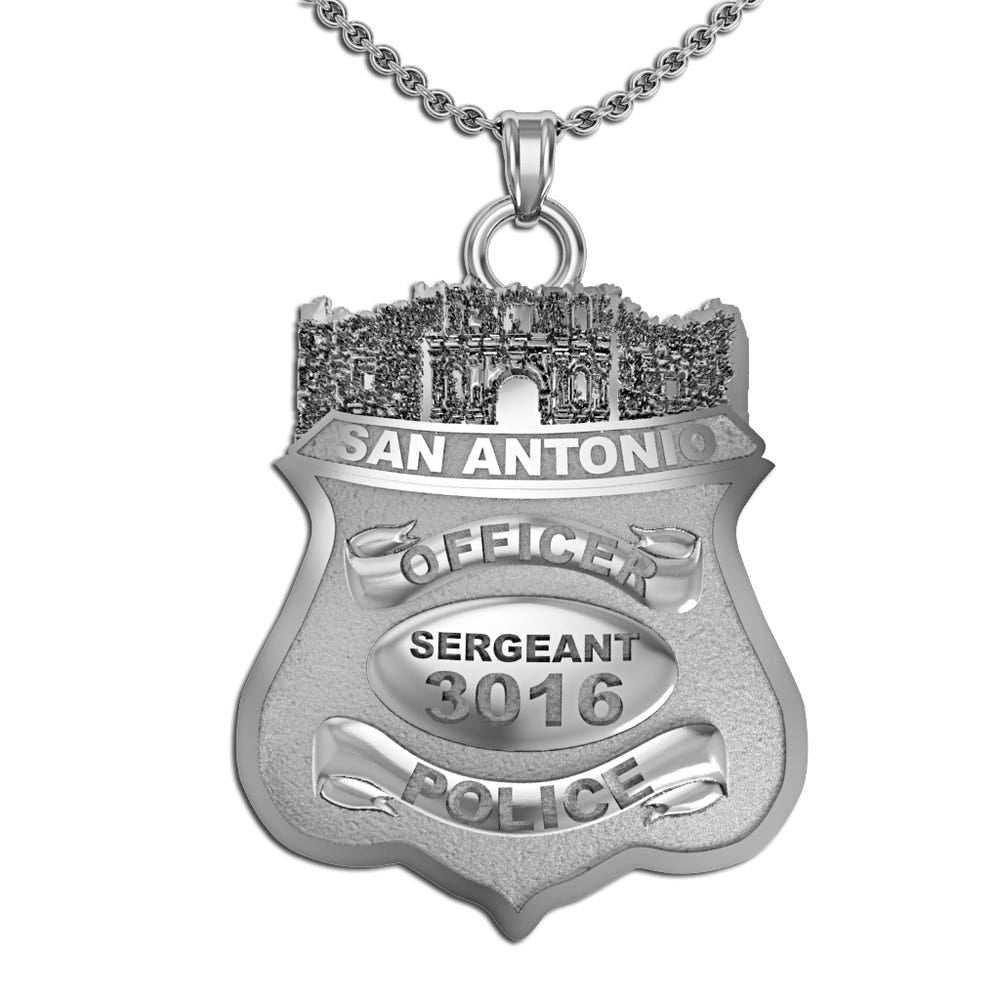Personalized San Antonio,Texas Alamo Police Badge with Your Name, Rank, and Number