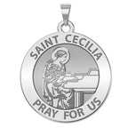 Saint Cecilia Round Religious Medal (Grand Piano)