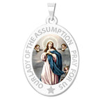 Our Lady Of The Assumption Religious Medal Oval "Color"