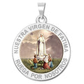 Nuestra Virgen De Fatima Round Color Medal