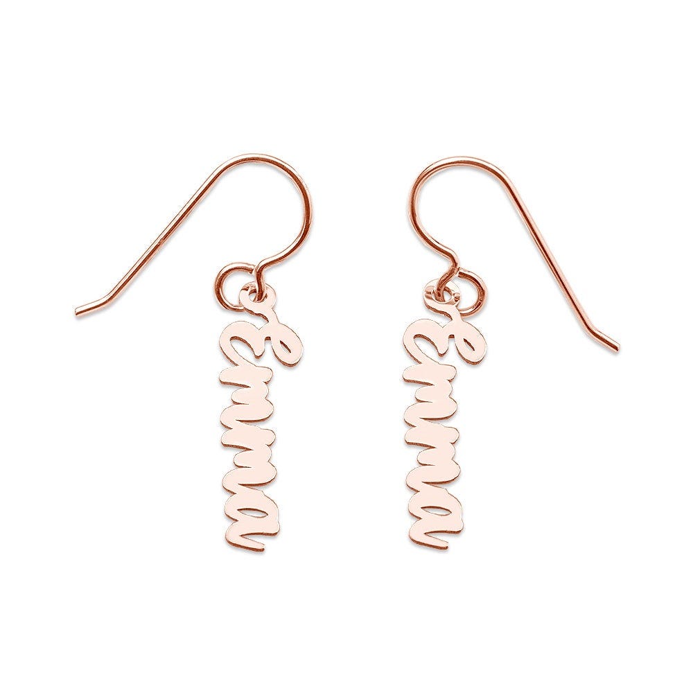 Pair of Script Name Dangle Earrings