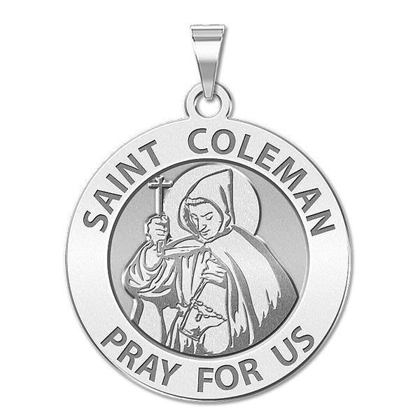 Saint Coleman Mac Duagh Round Religious Medal