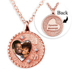 Fancy Round Border with Initials and Cubic Zirconias Heart Shape Photo