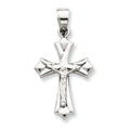 14K White Gold Reversible Flared-Arm Crucifix Pendant