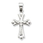 14K White Gold Reversible Flared-Arm Crucifix Pendant