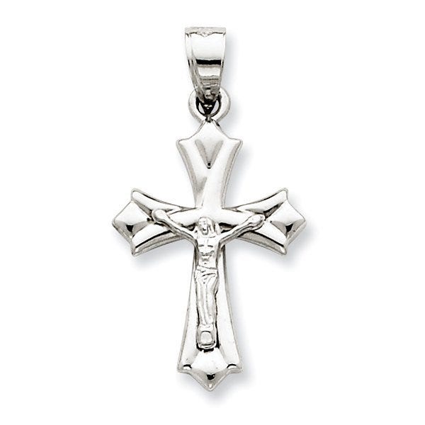 14K White Gold Reversible Flared-Arm Crucifix Pendant