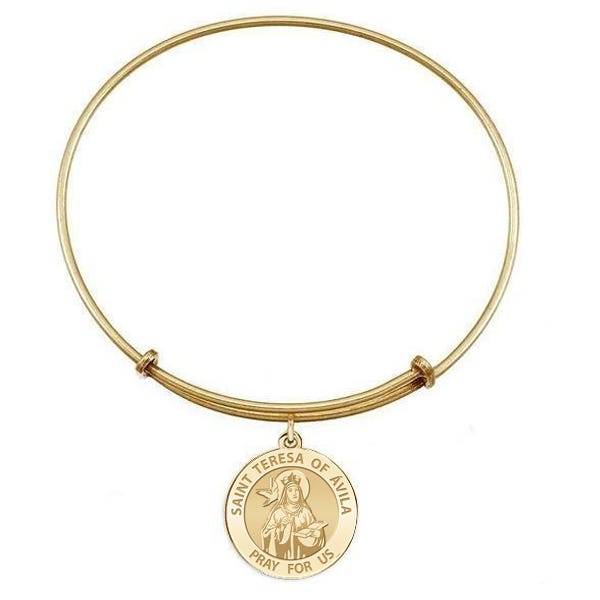 Saint Teresa Of Avila Relgious Medal Expandable Bracelet