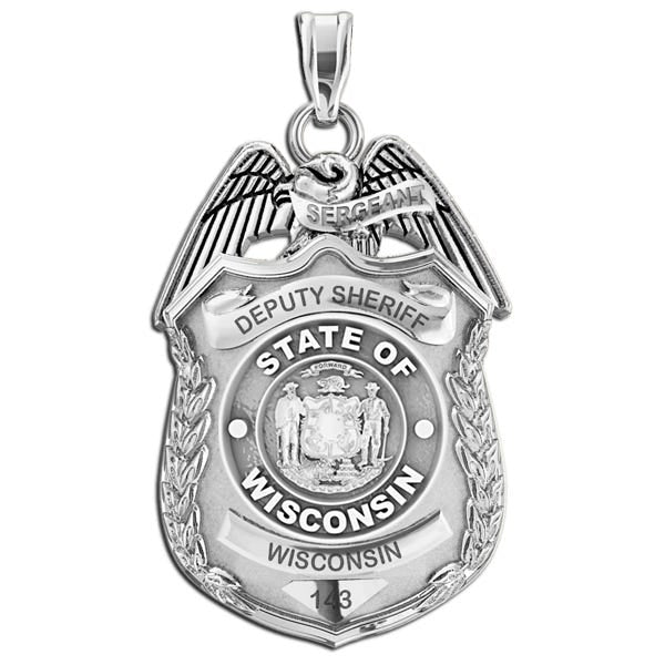 Personalized Wisconsin Police Badge with Your Rank, Number & Department