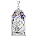 Saint Joseph - Stained Glass Religious Medal