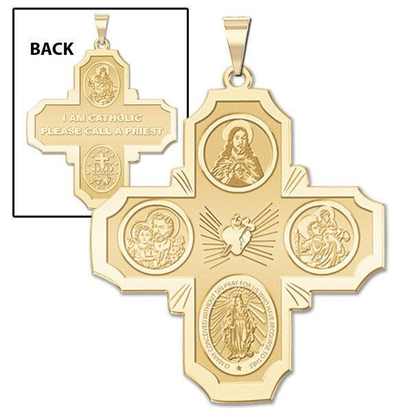 4 Way Cross Religious Medal