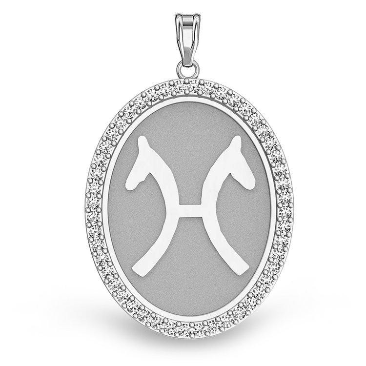 German Hanovarian Diamond Studded Horse Breed Oval Medal