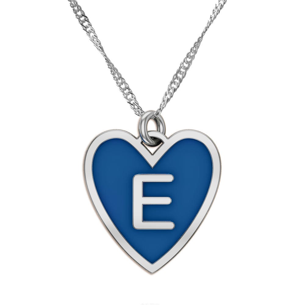 Dainty Color Initial Heart Necklace