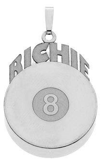 Custom Billiards Pendant "8 Ball" w/ Name