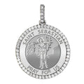 Large Saint Sebastian Diamond Religious Medal