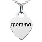 Momma Heart Shaped Charm
