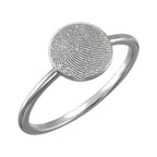 Custom Fingerprint Women's Fingerprint Round Signet Ring