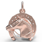 Horse Head with Horseshoe Charm