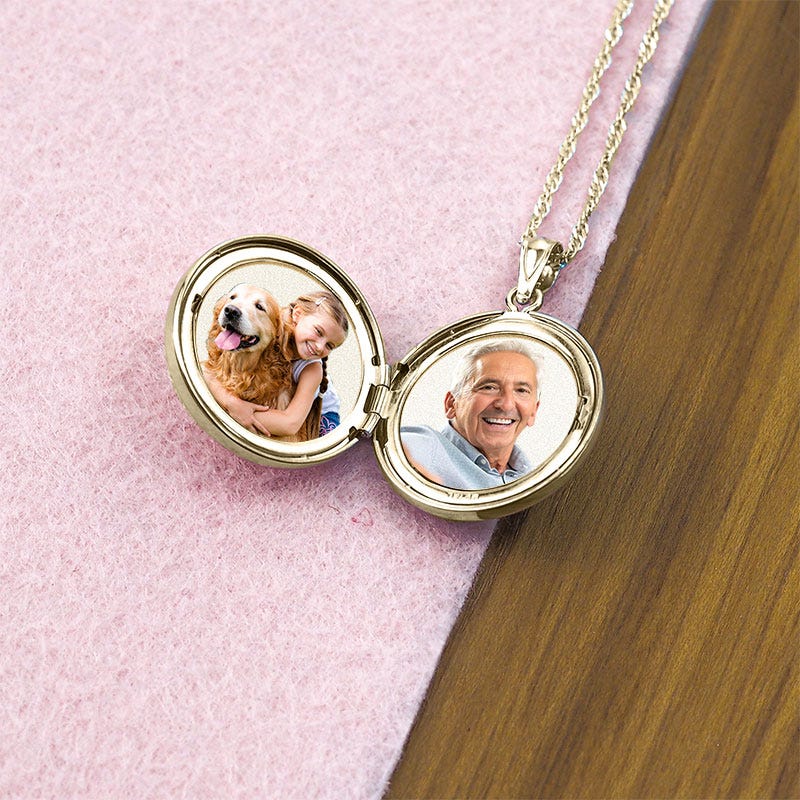 14K Gold Filled Tree Of Life Round Photo Locket
