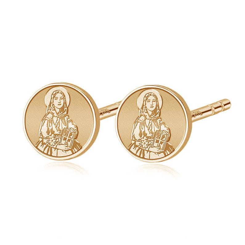 Saint Dymphna Stud Earrings