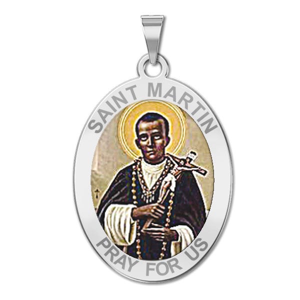 Saint Martin De Porres Color Oval Medal