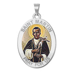 Saint Martin De Porres Color Oval Medal