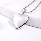 14K White Gold Small Heart Photo Locket