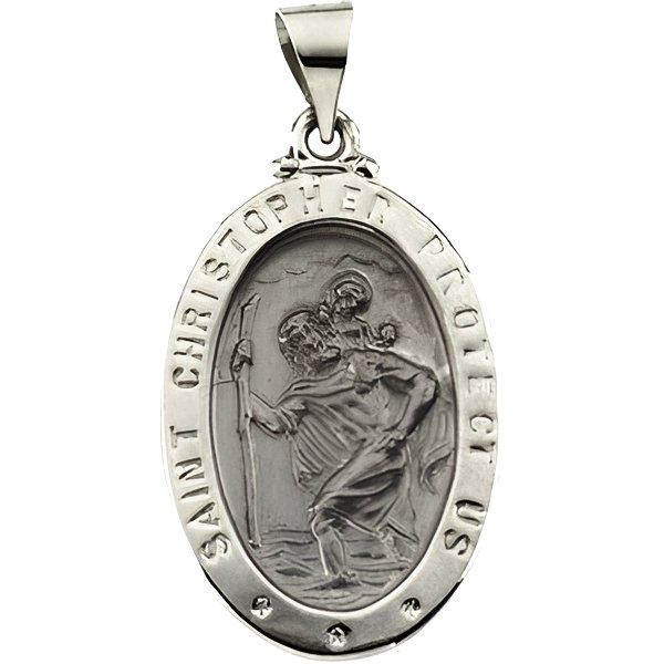 Hollow Oval St. Christopher Medal