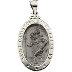 Hollow Oval St. Christopher Medal