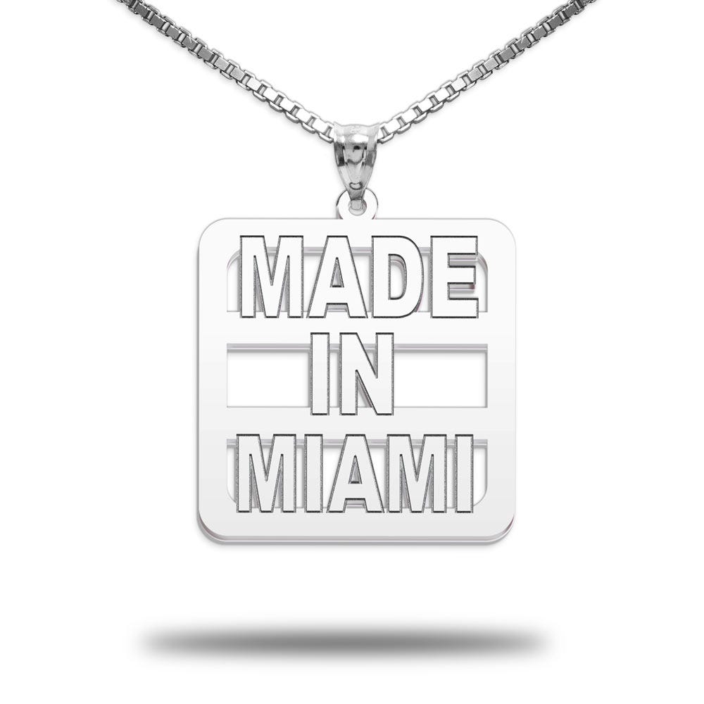 Personalized Made In Square Pendant