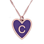 Dainty Color Initial Heart Necklace