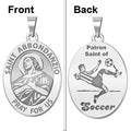 Saint Abbondanzio Oval Double Sided Soccer Religious Medal