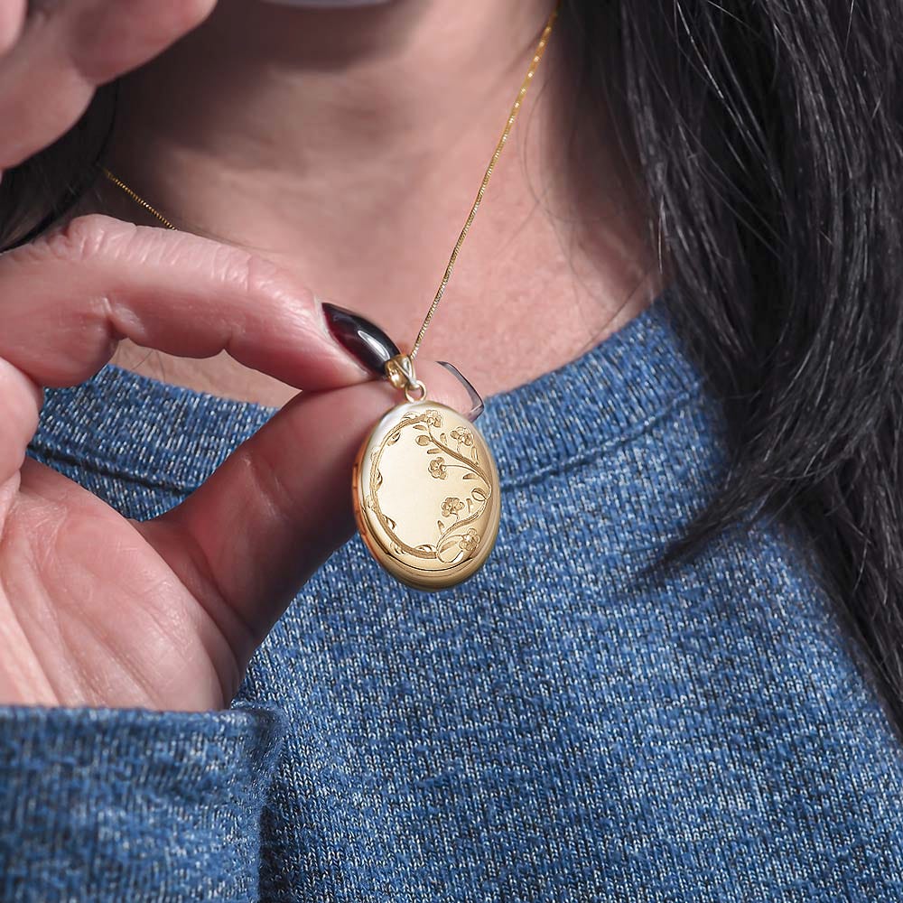 14K Gold Filled Oval Photo Locket