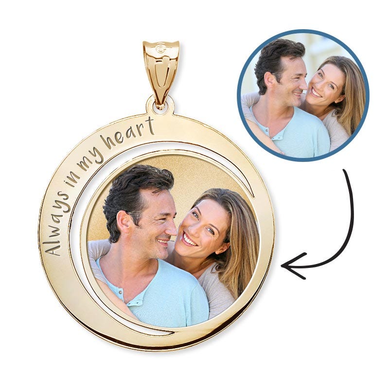 Custom Photo Engraved Round Charm